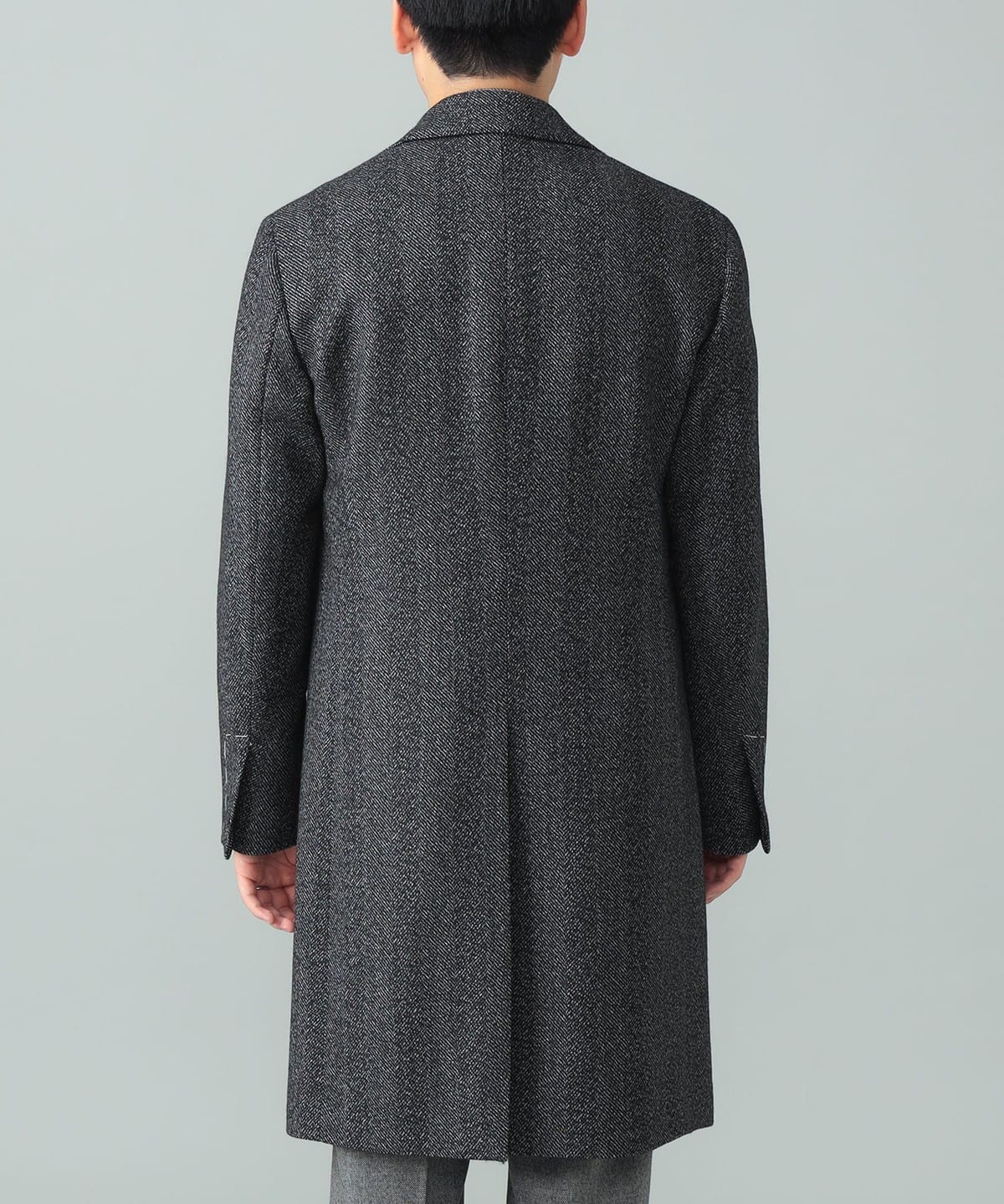 【現行品】【42】LARDINI ヘリンボーン柄 チェスターコート メンズ BEAMS F（ビームスF）LARDINI / ウール ヘリンボーン スポルベリーノ