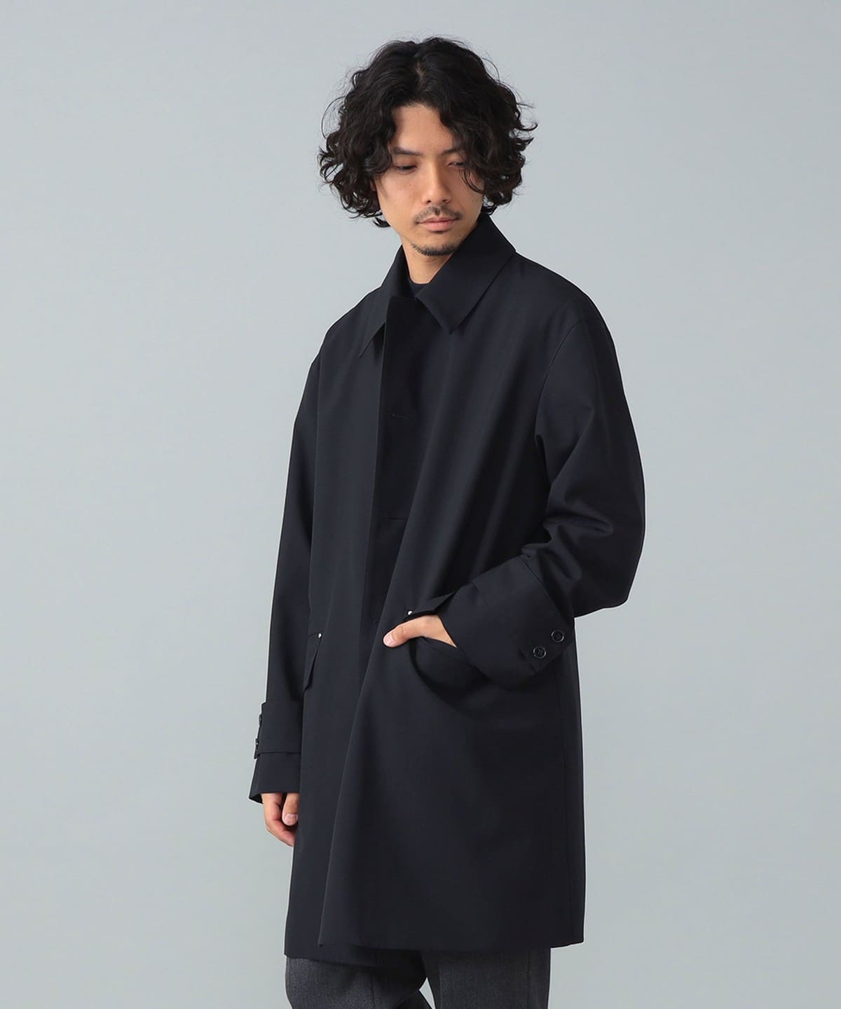 【別注】MACKINTOSH マッキントッシュ / HUMBIE ネイビー ウール コート コート MEN MIDNIGHT/DE01 34 【別注】MACKINTOSH マッキントッシュ / HUMBIE ネイビー ウール コート コート MEN MIDNIGHT/DE01 34