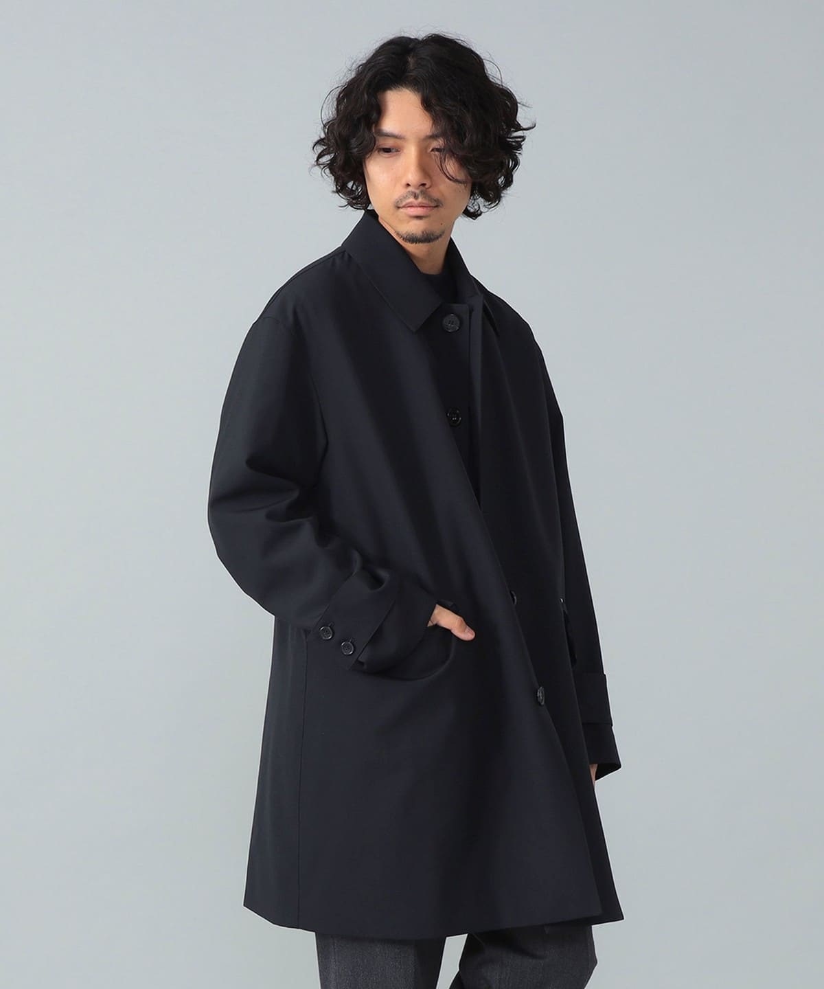 在庫一掃セール BEAMS F（ビームスF）【別注】MACKINTOSH / HUMBIE ネイビー ジャケット・アウター