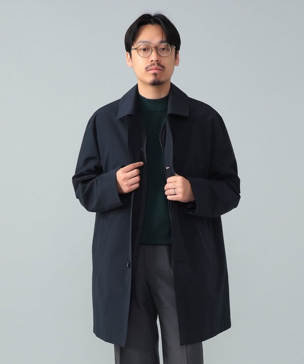 BEAMS F ビームスエフ ステンカラーコート ウール ボタン ロング丈 BEAMS F ビームスエフ ステンカラーコート ウール ボタン ロング