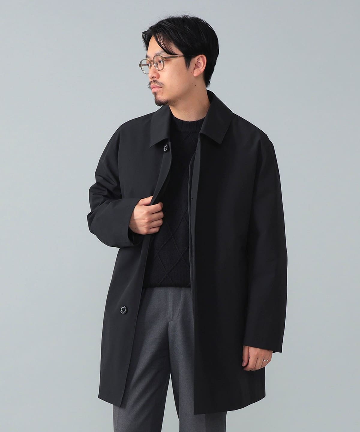 BEAMS F（ビームスF）ラグランスリーブ ステンカラーコート