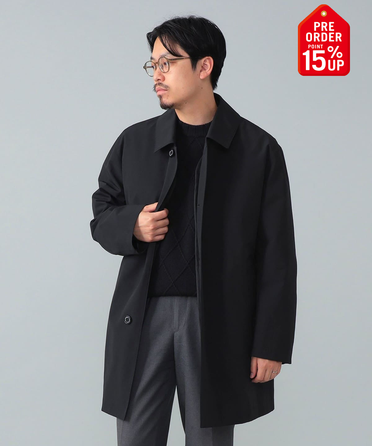 【+15%ポイントUP】【別注】Traditional Weatherwear トラディショナル ウェザーウェア / DERBY BUTTON THROUGH ライナー付き ステンカラーコート コート MEN BLACK 36 【+15%ポイントUP】【別注】Traditional Weatherwear トラディショナル ウェザーウェア / DERBY BUTTON THROUGH ライナー付き ステンカラーコート コート MEN BLACK 36