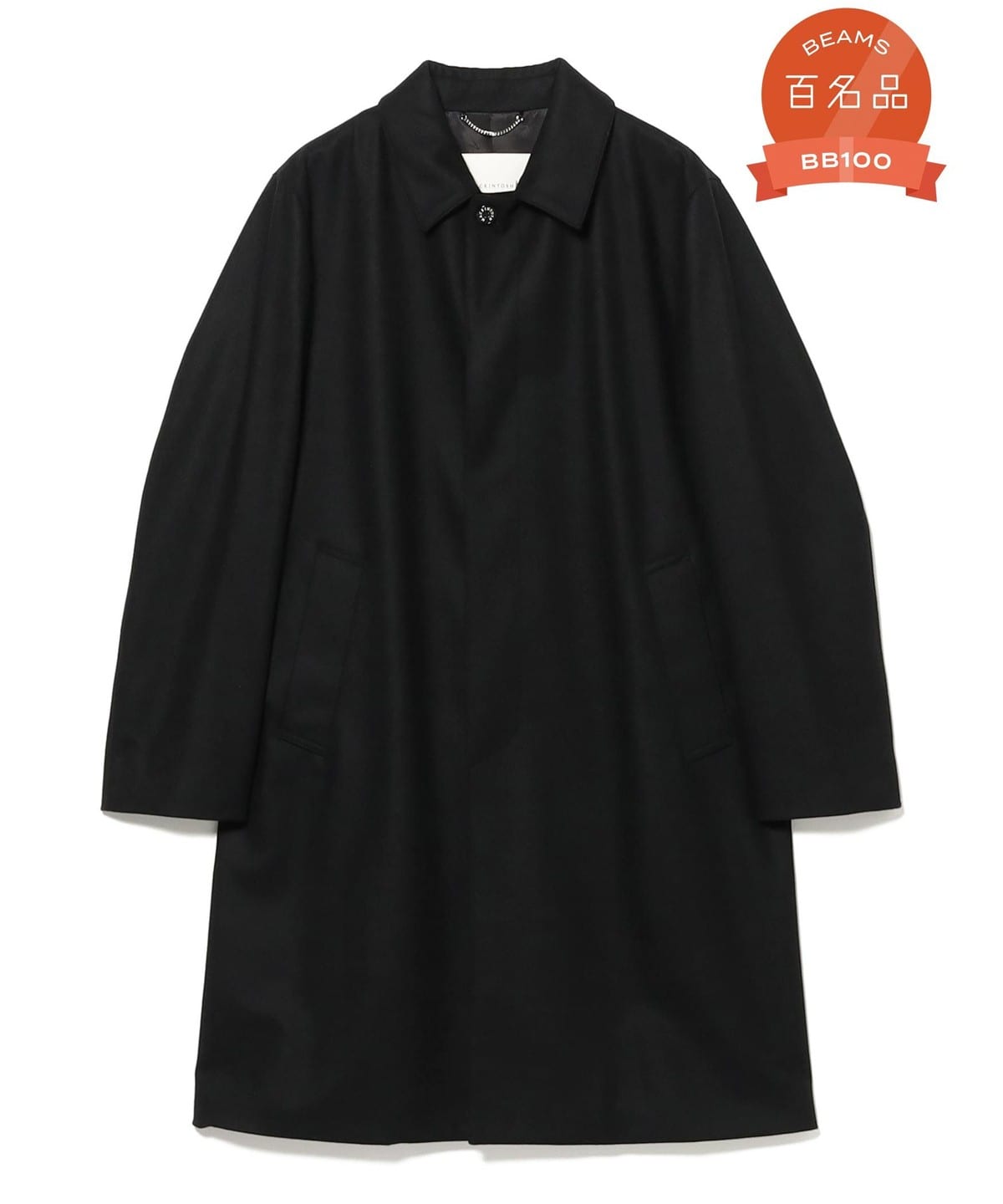 【別注】MACKINTOSH マッキントッシュ / DUNKELD ライトメルトン ステンカラーコート コート MEN BLACK/01 36