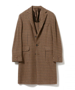 ▲Stile Latino /  CUEOLO ハウンドトゥース 4ボタン チェスターコート