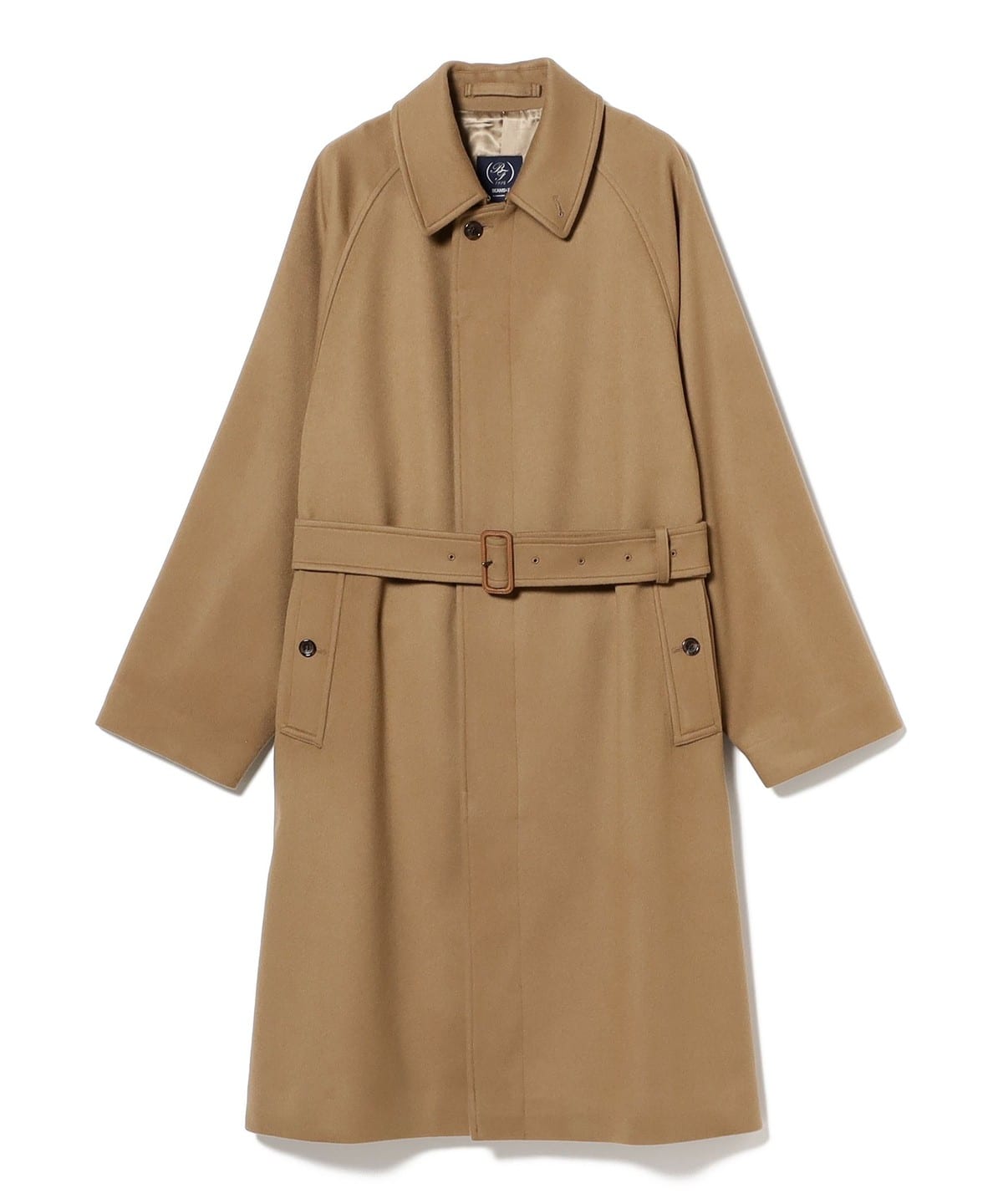 ウールカシミヤ シングル ベルテッドバルカラーコート コート MEN CAMEL 42 ウールカシミヤ シングル ベルテッドバルカラーコート コート MEN CAMEL 42