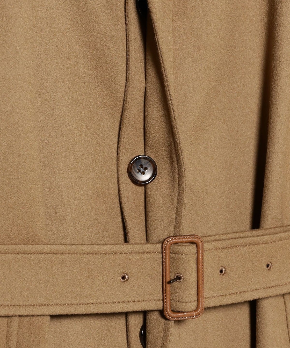 BEAMS F（ビームスF）ウールカシミヤ シングル ベルテッドバルカラー