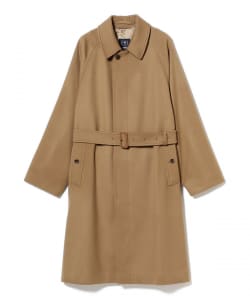 ウールカシミヤ シングル ベルテッドバルカラーコート