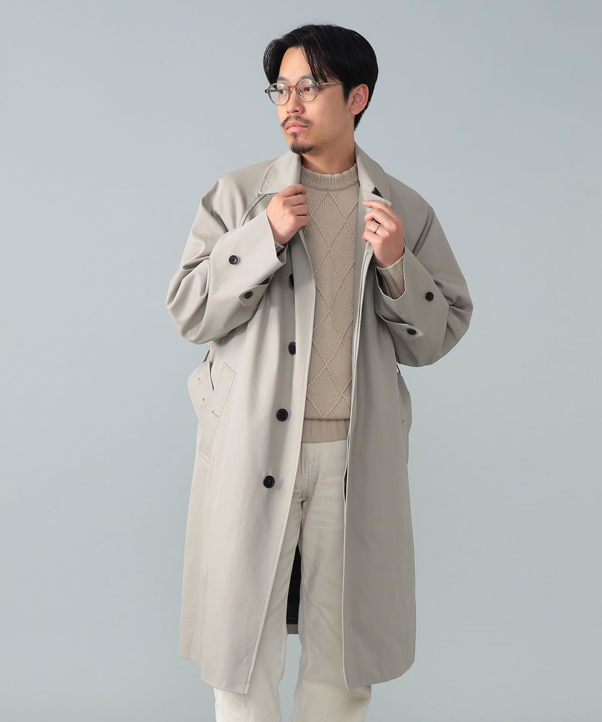 BEAMS F（ビームスF）シングル ベルテッドバルカラーコート（コート