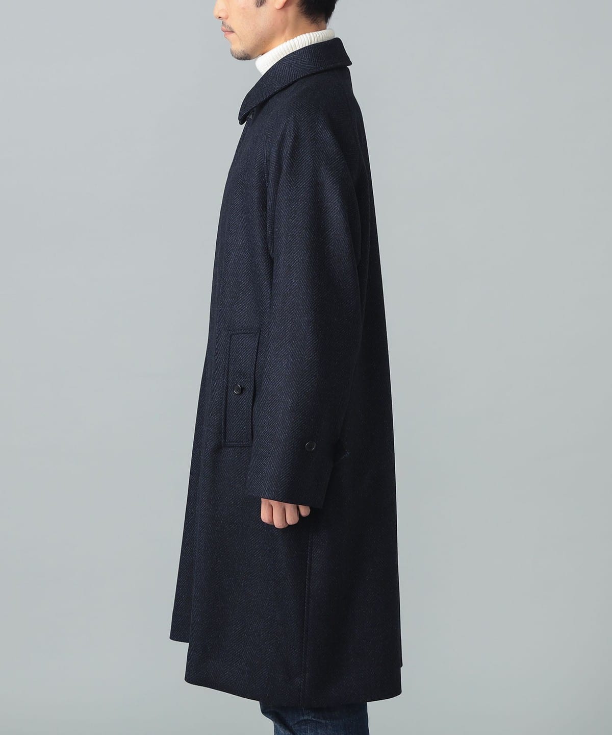 BEAMS F（ビームスF）LORO PIANA FABRIC ウール ヘリンボーン ラグラン