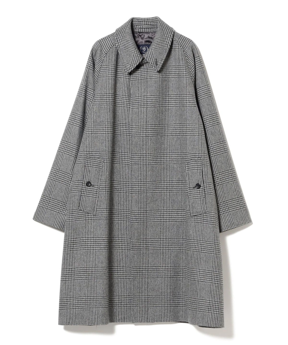 MARLING & EVANS FABRIC ウール グレンプレイド ラグランスリーブ バルカラーコート コート MEN GREY 36 MARLING & EVANS FABRIC ウール グレンプレイド ラグランスリーブ バルカラーコート コート MEN GREY 36