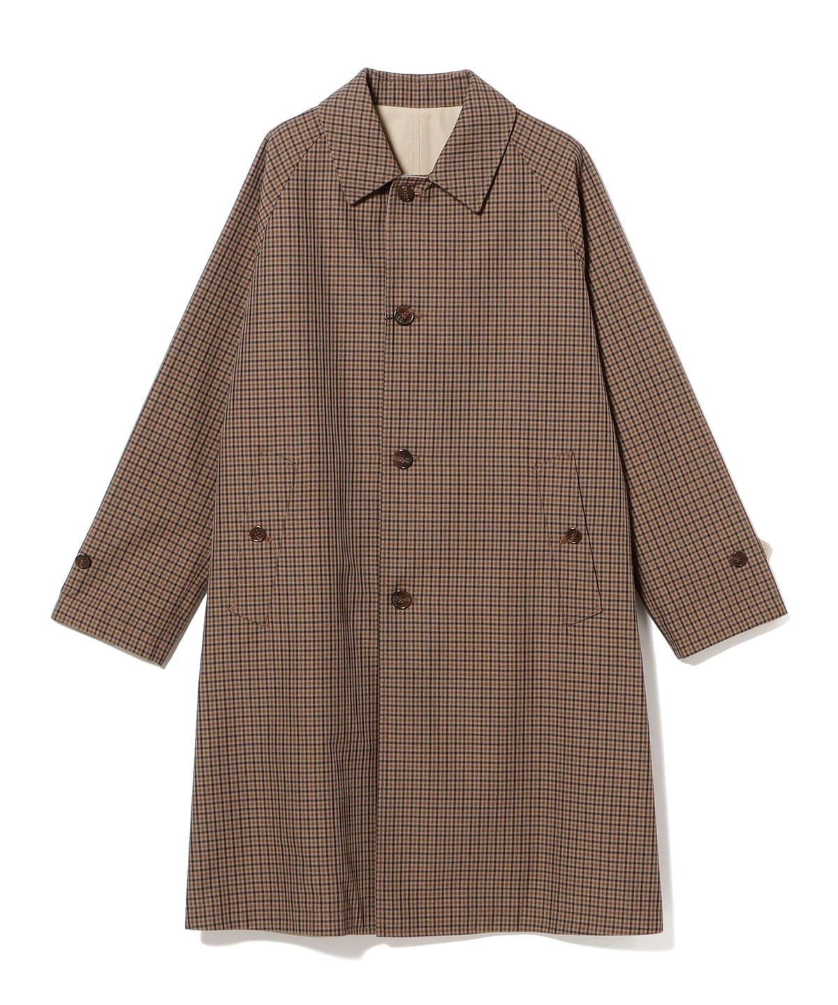 MACKINTOSH �}�b�L���g�b�V�� / BALFIELD �K���N���u�`�F�b�N ���O�����X���[�u ���o�[�V�u�� �o���J���[�R�[�g �R�[�g MEN BROWN/AMU01 34