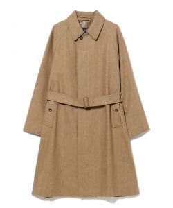 BEAMS ビームス ステンカラーコート ヘリンボーン Sサイズ BEAMS F（ビームスF）LORO PIANA FABRIC ウール ヘリンボーン