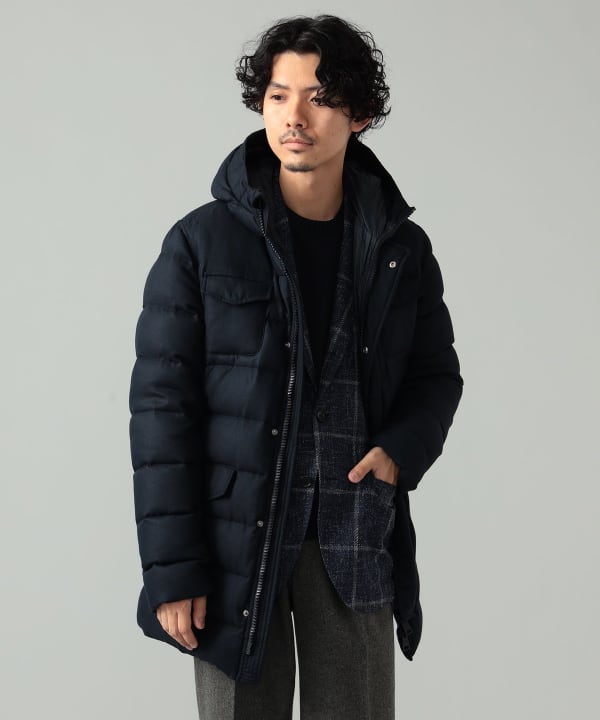 BEAMS F HERNO × BEAMS F / Special order 4 pocket hooded down coat