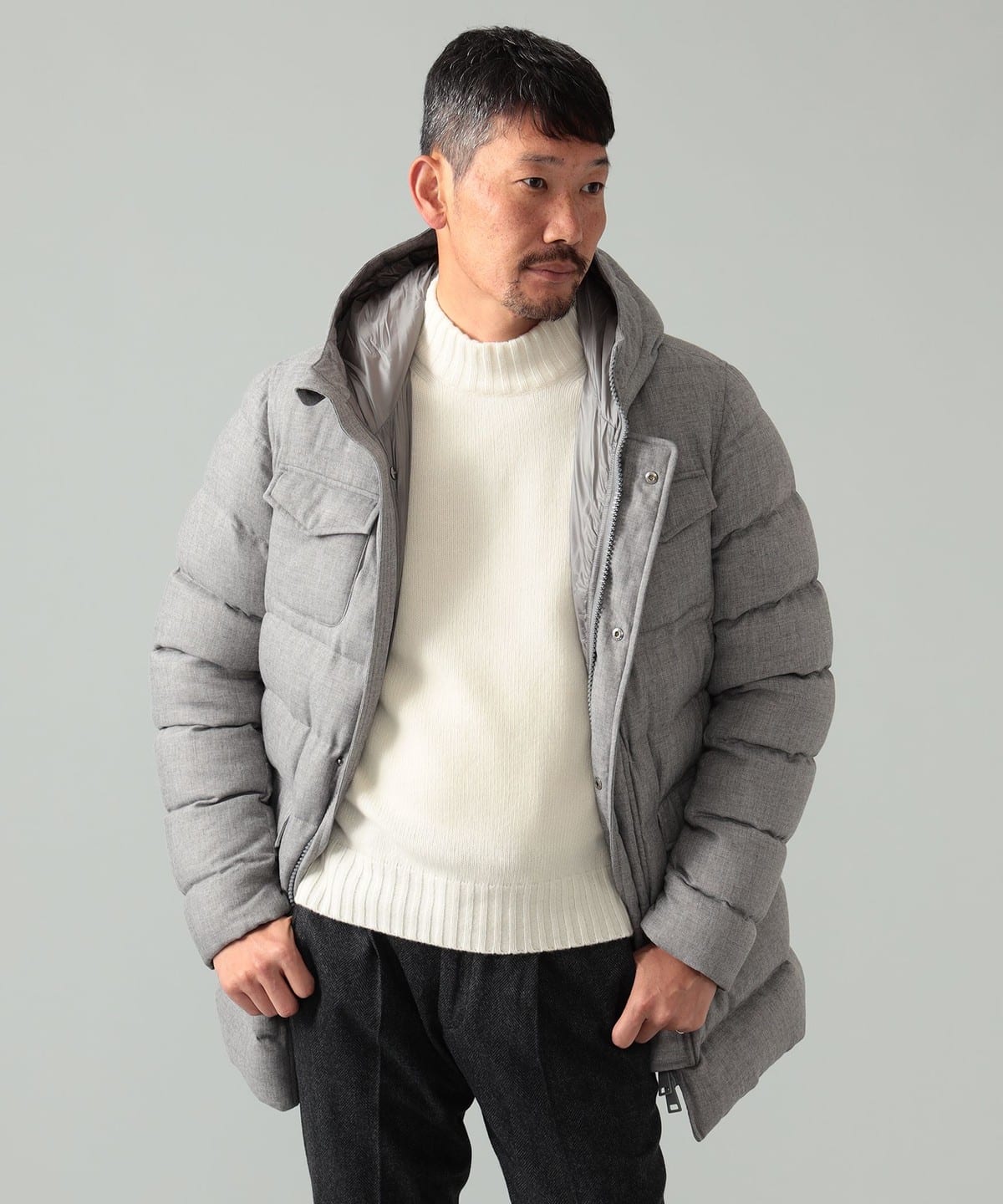 BEAMS F（ビームスF）HERNO × BEAMS F / 別注 4ポケット フーデッド