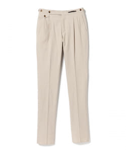 ▲PT01 / GENTLEMAN FIT コットンリネン 2プリーツ スラックス