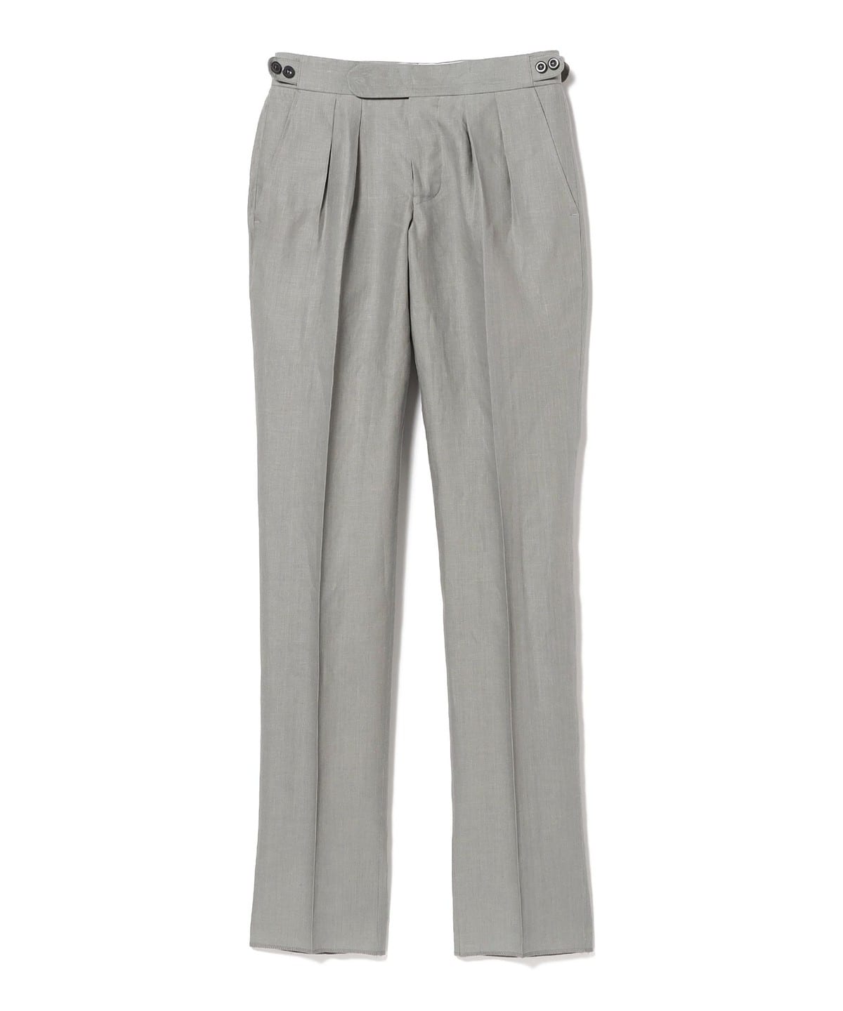 【別注】CORDINGS コーディングス / リネン 2プリーツ サイドアジャスター スラックス パンツ MEN GREY/10614 36 【別注】CORDINGS コーディングス / リネン 2プリーツ サイドアジャスター スラックス パンツ MEN GREY/10614 36