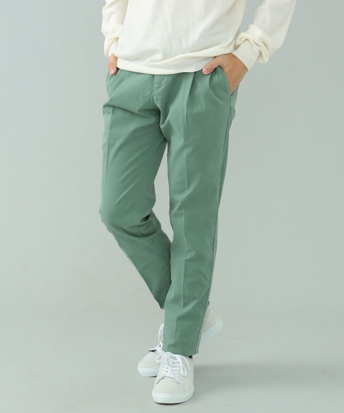 【別注】PT TORINO ピーティー トリノ / ストレッチ コットンツイル 1プリーツ スラックス パンツ MEN BLUE/Y525 48 【別注】PT TORINO ピーティー トリノ / ストレッチ コットンツイル 1プリーツ スラックス パンツ MEN BLUE/Y525 48