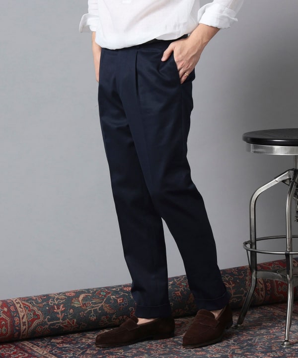 BEAMS F(ビームスF)コットンツイル 1プリーツ スラックス BEAMS F(ビームスF)コットンツイル 1プリーツ スラックス