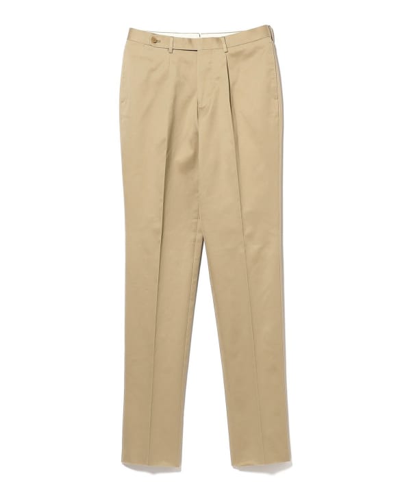 【お気にいる】 BEAMS F（ビームスF）コットンツイル スラックス 1プリーツ パンツ