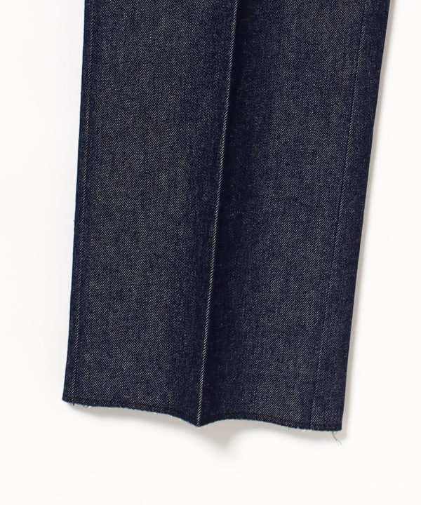 BEAMS F（ビームスF）コットン 1プリーツ デニム スラックス