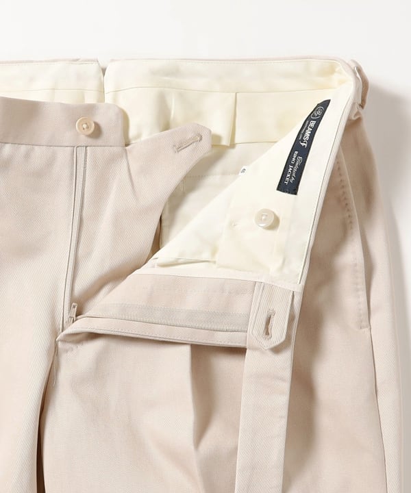 BEAMS F（ビームスF）1プリーツ コットンツイル スラックス