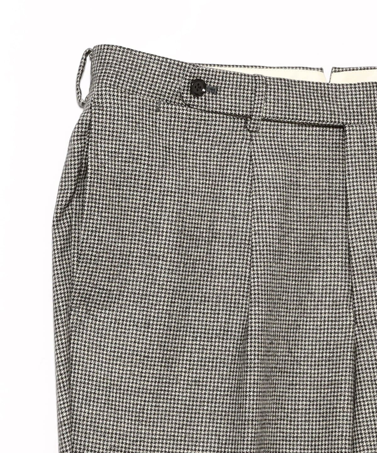 beams f ハウンドトゥース　パンツ BEAMS F（ビームスF）ウール ハウンドトゥース 1プリーツ