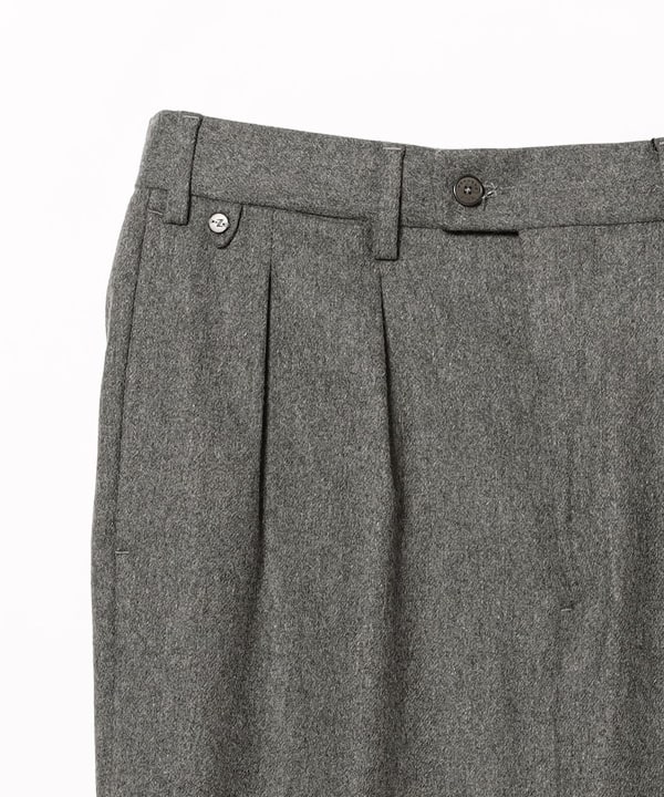 ATELIER ZINS ミックスファブリック フランネル ワイドスラックス ATELIER ZINS / ミックスファブリック フランネル 2プリーツ ワイド