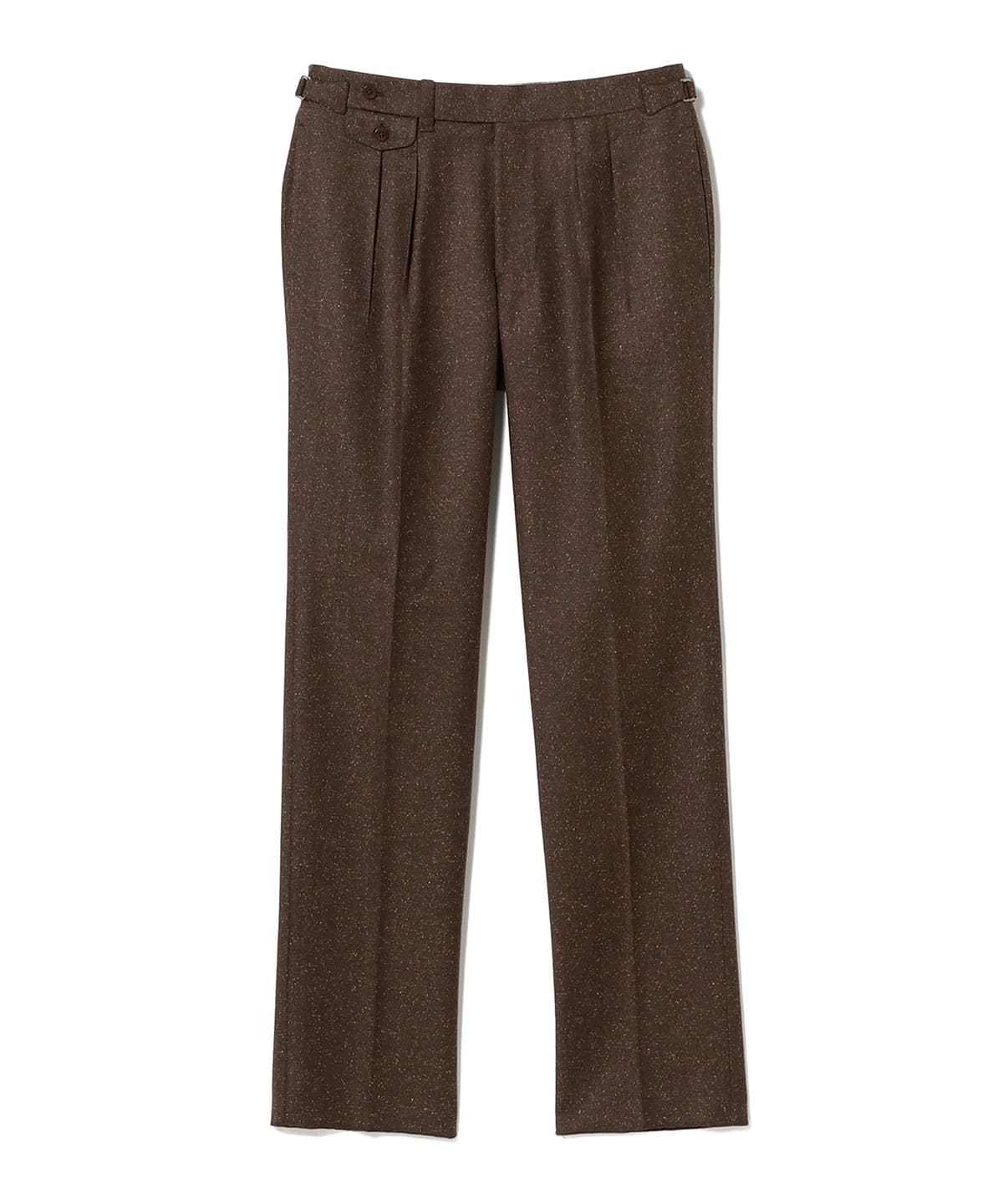 【別注】IGARASHI TROUSERS イガラシ トラウザーズ / ハンドライン ホームスパン 2プリーツ サイドアジャスター スラックス パンツ MEN BROWN/H10 52 【別注】IGARASHI TROUSERS イガラシ トラウザーズ / ハンドライン ホームスパン 2プリーツ サイドアジャスター スラックス パンツ MEN BROWN/H10 52