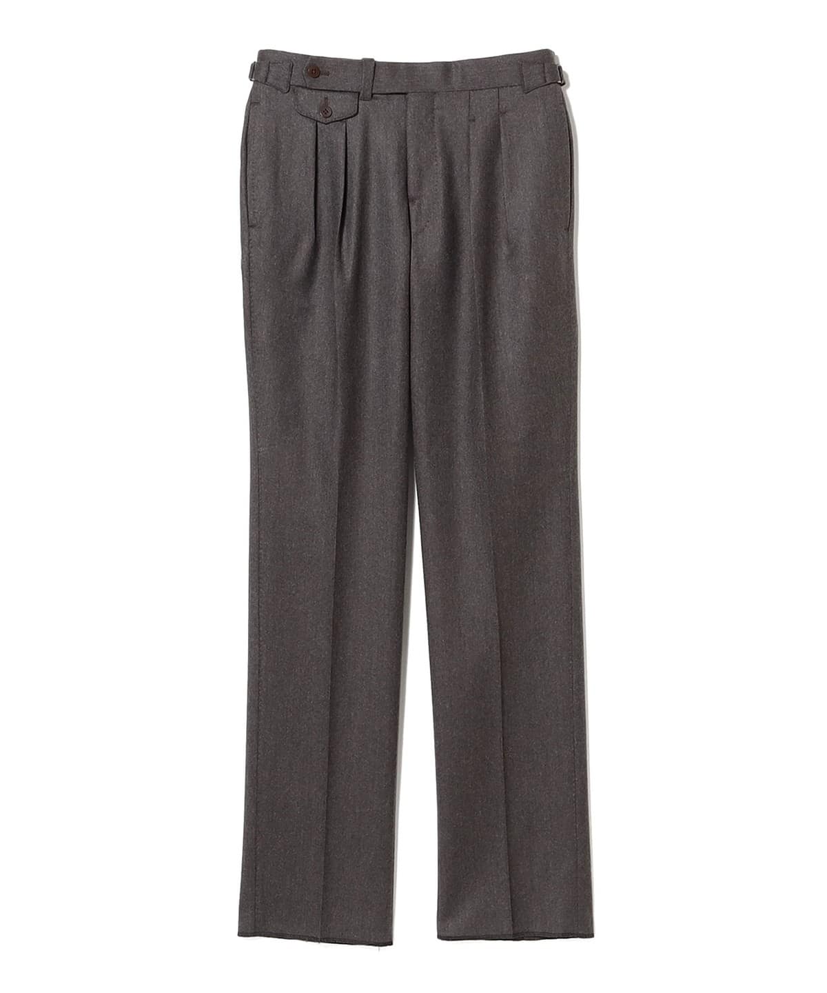 【別注】IGARASHI TROUSERS イガラシ トラウザーズ / フランネル 2プリーツ サイドアジャスター ワイドスラックス パンツ MEN GREIGE/B7 46 【別注】IGARASHI TROUSERS イガラシ トラウザーズ / フランネル 2プリーツ サイドアジャスター ワイドスラックス パンツ MEN GREIGE/B7 46