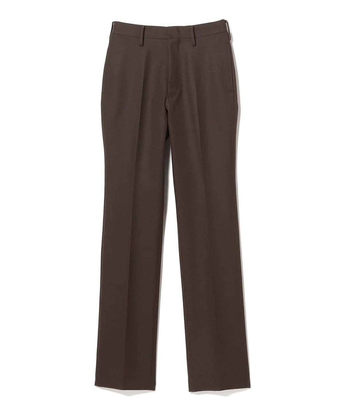Tangent タンジェント / ウールサージ ノープリーツ スリムストレート スラックス パンツ MEN D. BROWN 44 Tangent タンジェント / ウールサージ ノープリーツ スリムストレート スラックス パンツ MEN D. BROWN 44