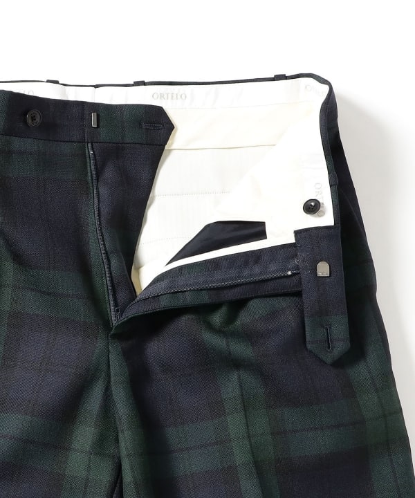 BEAMS F（ビームスF）ORTELO / ブラックウォッチ 2プリーツ スラックス（パンツ スラックス）通販｜BEAMS