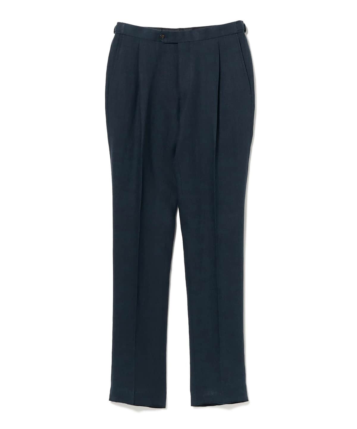 New & Lingwood / リネン ワンプリーツ サイドアジャスター スラックス パンツ MEN NAVY/1222628 32 New & Lingwood / リネン ワンプリーツ サイドアジャスター スラックス パンツ MEN NAVY/1222628 32
