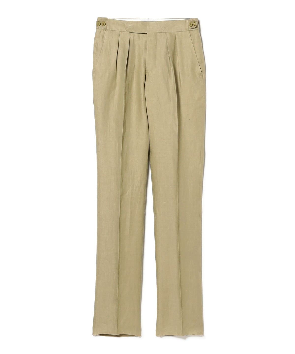 【別注】CORDINGS コーディングス / リネンヘリンボーン 2プリーツ サイドアジャスター スラックス パンツ MEN OLIVE/05 36 【別注】CORDINGS コーディングス / リネンヘリンボーン 2プリーツ サイドアジャスター スラックス パンツ MEN OLIVE/05 36
