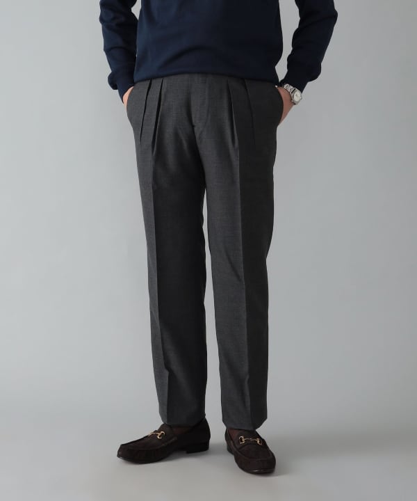 BEAMS F(BEAMS F)【別注】IGARASHI TROUSERS / 羊毛 2 褶式側 BEAMS F(BEAMS F)【別注】IGARASHI TROUSERS / 羊毛 2 褶式側