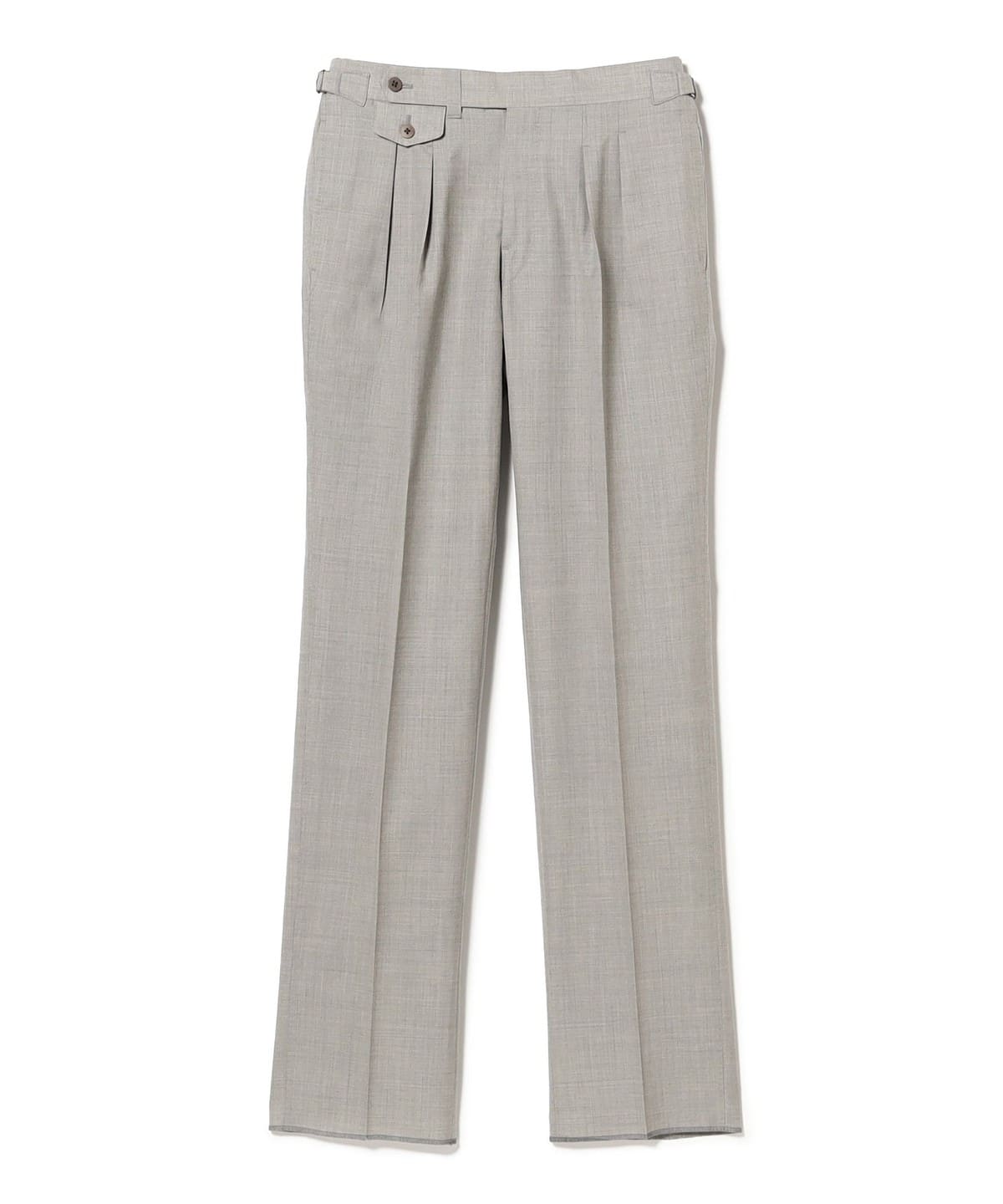 【別注】IGARASHI TROUSERS イガラシ トラウザーズ / ウール 2プリーツ サイドアジャスター ワイドスラックス パンツ MEN LT. GREY/A1 52 【別注】IGARASHI TROUSERS イガラシ トラウザーズ / ウール 2プリーツ サイドアジャスター ワイドスラックス パンツ MEN LT. GREY/A1 52