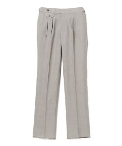 [别住] IGARASHI TROUSERS / 羊毛 2 褶侧调节宽裤