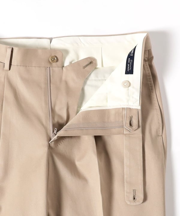 BEAMS F（ビームスF）1プリーツ コットンツイル スラックス