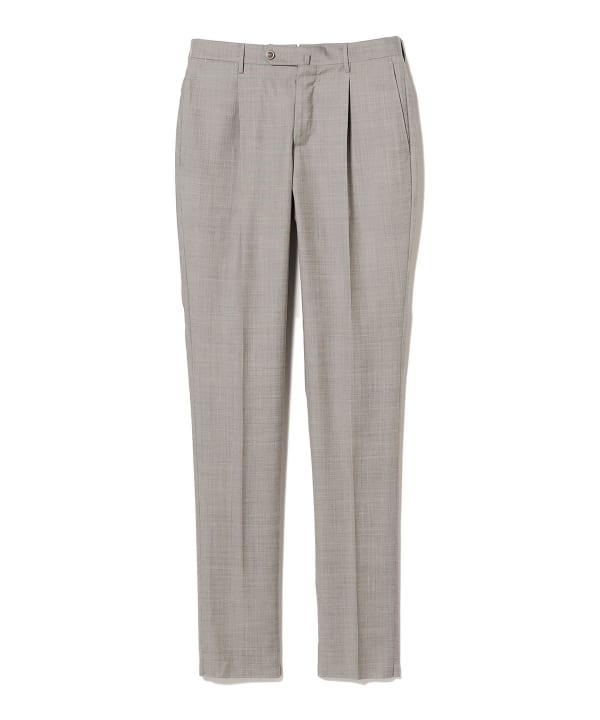 最終値下げ PT01 ウールパンツ　スラックス　ビームスＦ　グレー　秋冬　超美品 BEAMS F（ビームスF）ウール フラノ 1プリーツ スラックス