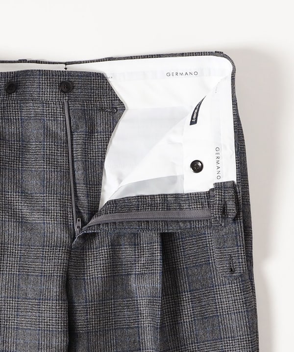 GERMANO for EDIFICE スラックス 48 チェック ダークグレー BEAMS F（ビームスF）【別注】GERMANO / グレンチェック+ペーン