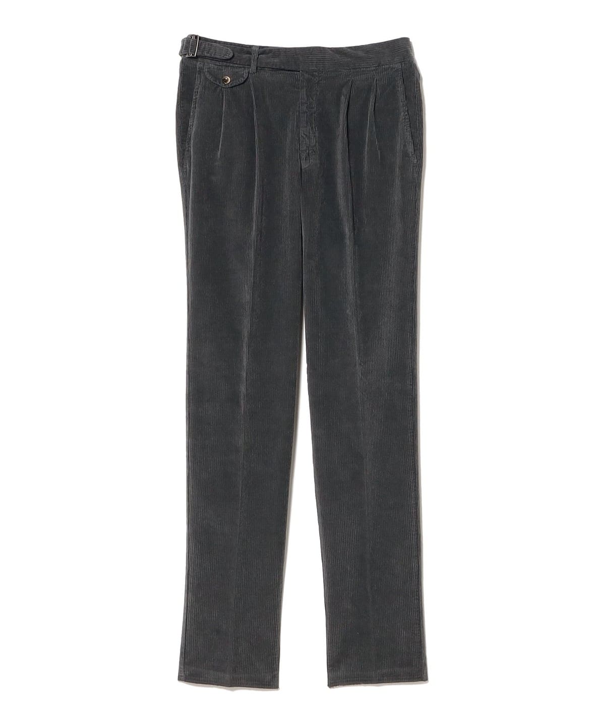 【別注】GERMANO ジェルマーノ / コットンポリウレタン コーデュロイ 2プリーツ シングルグルカ スラックス パンツ MEN D. GREY/174 48