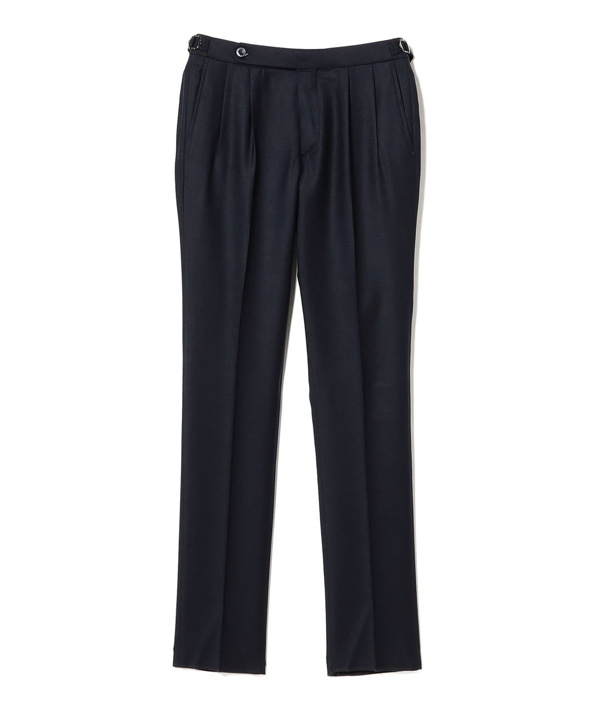 【別注】GTA ジーティーアー / HERRICK ウール サキソニー サイドアジャスター 2プリーツ スラックス パンツ MEN NAVY/800 48 【別注】GTA ジーティーアー / HERRICK ウール サキソニー サイドアジャスター 2プリーツ スラックス パンツ MEN NAVY/800 48