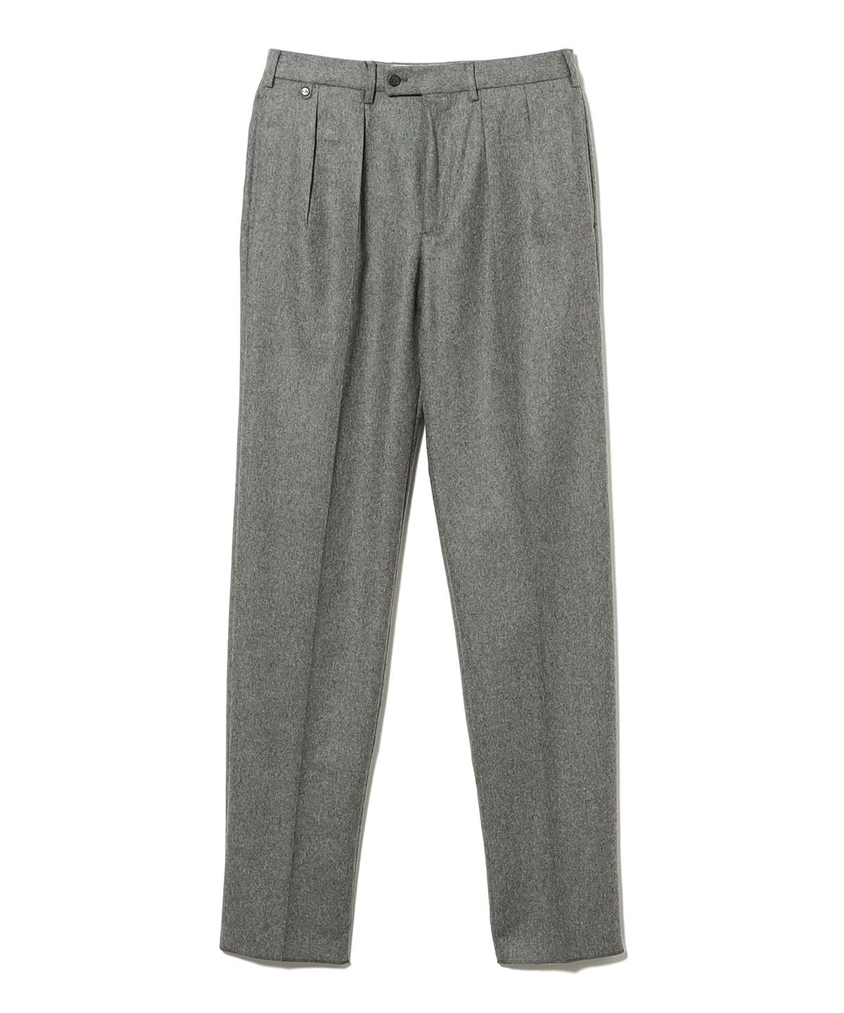 ATELIER ZINS / ミックスファブリック 2プリーツ ワイドスラックス パンツ MEN GREY/006 42