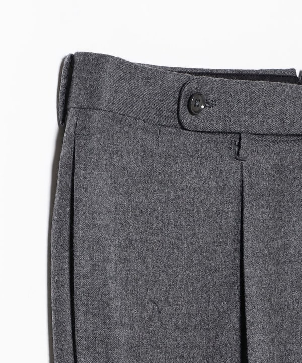 BEAMS F（ビームスF）ウール サキソニー 1プリーツ スラックス