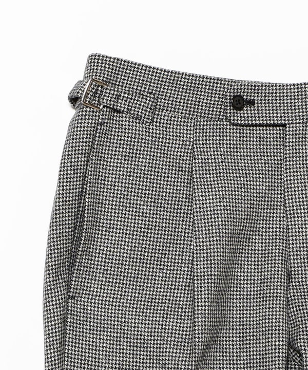 BEAMS F（ビームスF）ウール ハウンドトゥース 1プリーツ サイド