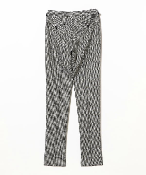 BEAMS F（ビームスF）ウール ハウンドトゥース 1プリーツ サイド