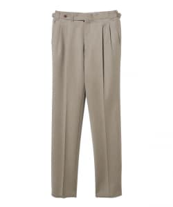 【別注】IGARASHI TROUSERS / ウール カバートクロス 2プリーツ サイドアジャスター スラックス