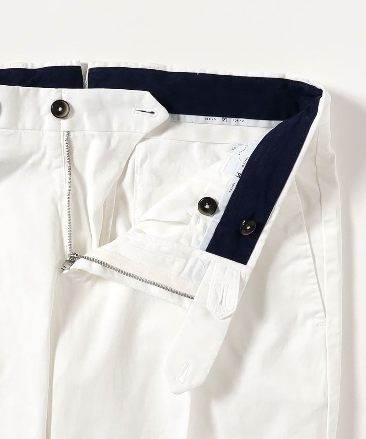 【別注】PT01×BEAMS F ストレッチコットンスラックス 白 46 BEAMS F（ビームスF）【別注】PT TORINO / EVO-F ストレッチ コットン