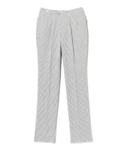 SONDRIO コットンポリウレタン シアサッカー 2プリーツ サイドアジャスター スラックス