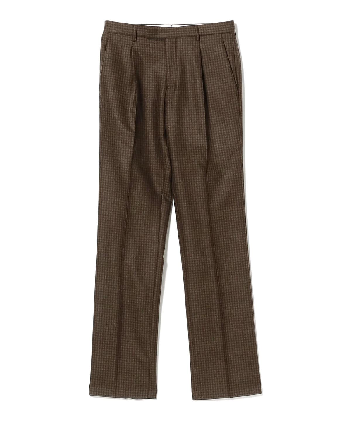 BEAMS F（ビームスF）GERMANO / OMERO ウール 1プリーツ チェック