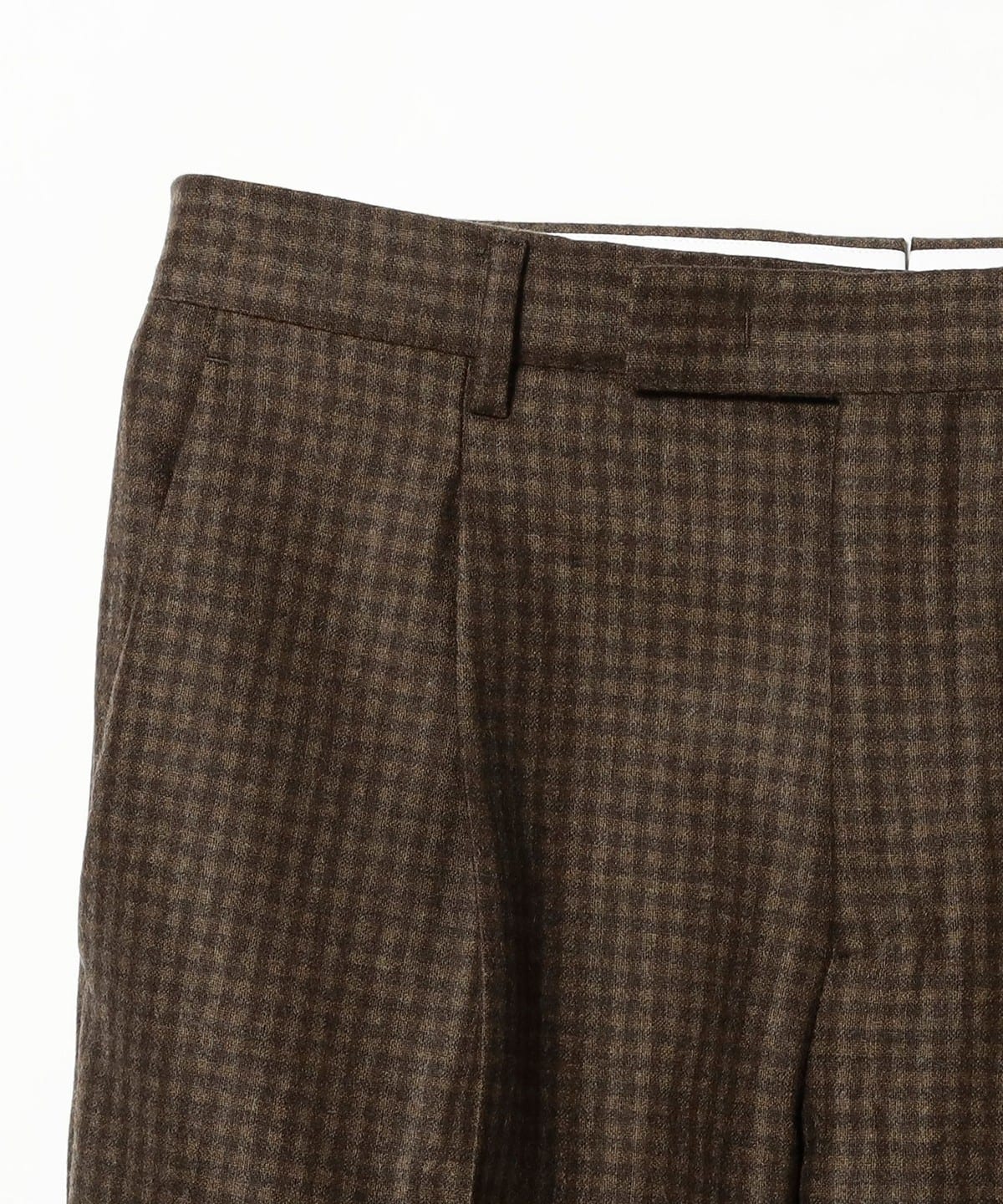 BEAMS F（ビームスF）GERMANO / OMERO ウール 1プリーツ チェック